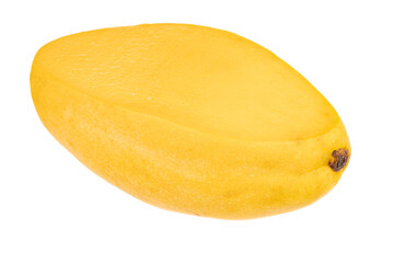 single fresh yellow mango isolated on white background