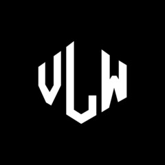 VLW letter logo design with polygon shape. VLW polygon and cube shape logo design. VLW hexagon vector logo template white and black colors. VLW monogram, business and real estate logo.