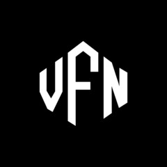 Obraz premium VFN letter logo design with polygon shape. VFN polygon and cube shape logo design. VFN hexagon vector logo template white and black colors. VFN monogram, business and real estate logo.
