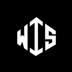 WIS letter logo design with polygon shape. WIS polygon and cube shape logo design. WIS hexagon vector logo template white and black colors. WIS monogram, business and real estate logo. - obrazy, fototapety, plakaty