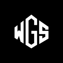 WGS letter logo design with polygon shape. WGS polygon and cube shape logo design. WGS hexagon vector logo template white and black colors. WGS monogram, business and real estate logo.