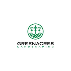 Line Art Tree Landscaping Logo Design Inspiration