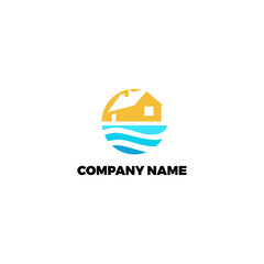 Fototapeta premium House On The Beach Logo Design Inspiration