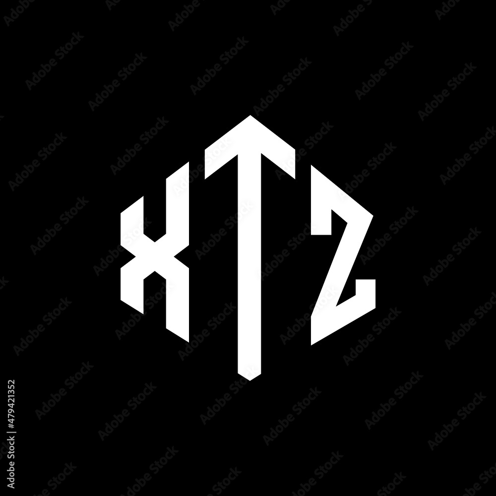 Wall mural xtz letter logo design with polygon shape. xtz polygon and cube shape logo design. xtz hexagon vecto