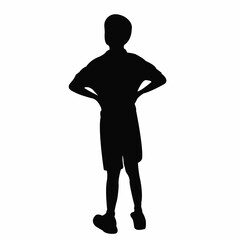 a boy body silhouette vector