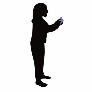 recommend clip art: a girl reading book, silhouette vector