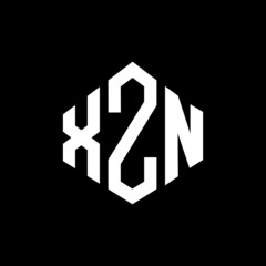 XZN letter logo design with polygon shape. XZN polygon and cube shape logo design. XZN hexagon vector logo template white and black colors. XZN monogram, business and real estate logo.