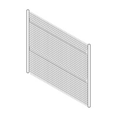 Fence vector icon. Outline vector icon isolated on white background fence.