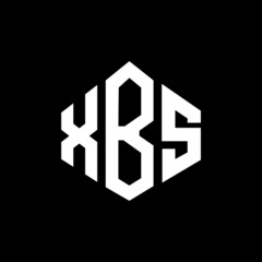 XBS letter logo design with polygon shape. XBS polygon and cube shape logo design. XBS hexagon vector logo template white and black colors. XBS monogram, business and real estate logo.