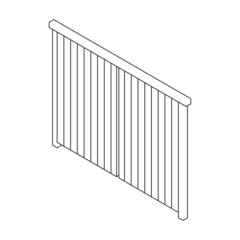 Fence vector icon. Outline vector icon isolated on white background fence.