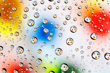 colorful waterdrop circles with color background