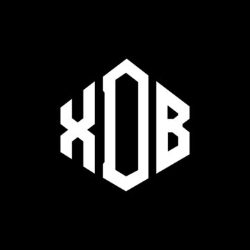 XDB letter logo design with polygon shape. XDB polygon and cube shape logo design. XDB hexagon vector logo template white and black colors. XDB monogram, business and real estate logo.