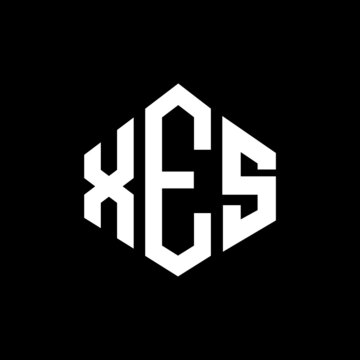 XES letter logo design with polygon shape. XES polygon and cube shape logo design. XES hexagon vector logo template white and black colors. XES monogram, business and real estate logo.