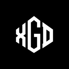 XGD letter logo design with polygon shape. XGD polygon and cube shape logo design. XGD hexagon vector logo template white and black colors. XGD monogram, business and real estate logo.