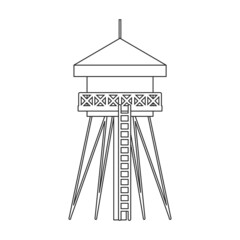 Water tower vector icon.Outline vector icon isolated on white background water tower.
