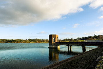 Obraz premium Fresh water supply in a uk resevior collecting clean water to service local towns