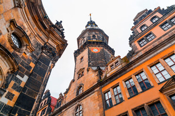 Naklejka premium Exterior view of the Residenzschloss in the old town of Dresden, Germany