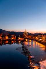night view of Borghetto (Valeggio sul Mincio, Verona) at  the Christmas time