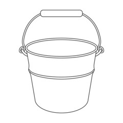 Bucket vector icon.Outline vector icon isolated on white background bucket.