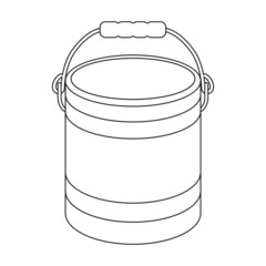 Bucket vector icon.Outline vector icon isolated on white background bucket.