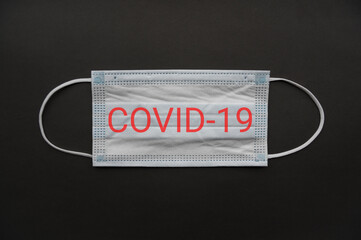 Medical mask isolated on background. Close-up of Coronavirus or COVID-19 protective face mask....