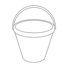 Bucket vector icon.Outline vector icon isolated on white background bucket.