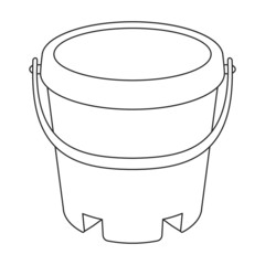 Bucket vector icon.Outline vector icon isolated on white background bucket.