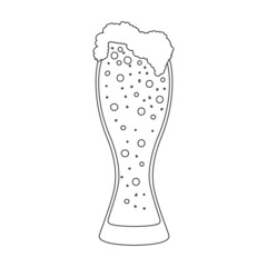 Beer glass vector icon.Outline vector icon isolated on white background beer glass.