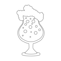 Beer glass vector icon.Outline vector icon isolated on white background beer glass.