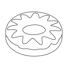 Pink doughnut vector icon.Outline vector icon isolated on white background pink doughnut.