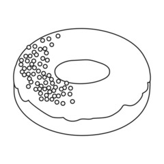 Pink doughnut vector icon.Outline vector icon isolated on white background pink doughnut.