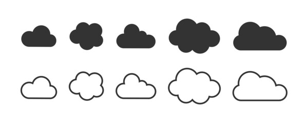Cloud icon. Cloud weather sign collection. Nature cloud bubble elements. Stock vector