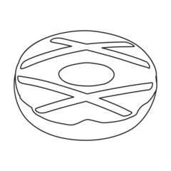 Pink doughnut vector icon.Outline vector icon isolated on white background pink doughnut.