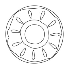 Pink doughnut vector icon.Outline vector icon isolated on white background pink doughnut.