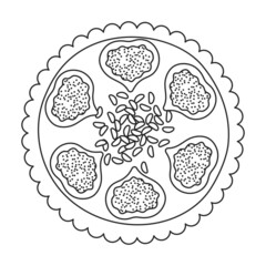 Cake top view vector icon.Outline vector icon isolated on white background cake top view.