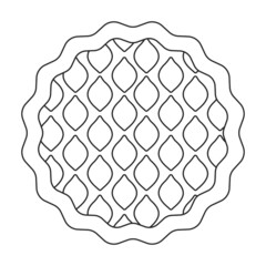 Cake top view vector icon.Outline vector icon isolated on white background cake top view.