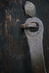 rusty old lock on a door
