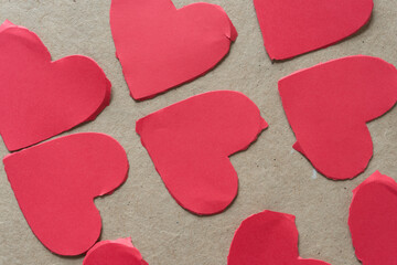Obraz premium torn paper hearts background