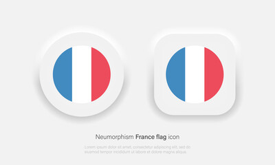 Flag of France national country symbol in neumorphism style. Vector EPS 10