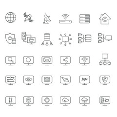 Vector set of icons. Network communications. 