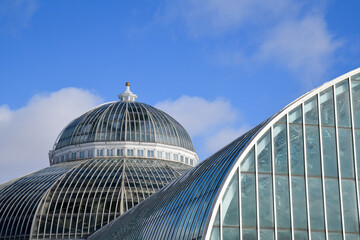 Fototapeta na wymiar Classic glass and steel dome under blue sky