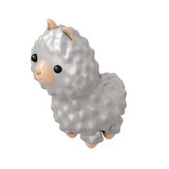 Fototapeta premium Cute Animal Lama. 3D illustration alpaca.