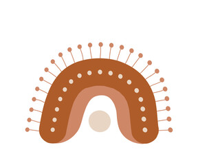 Hand drawn rainbow. Boho or bohemian blue rainbow.