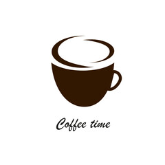 cup of cofee on white,  flat illustration, food, drinks