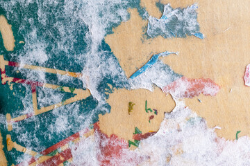 Textura Grunge de papel sobre madera, caso fallido de transferencia a la madera.