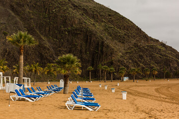 view on Teresitas beach near Santa Cruz de Tenerife on Canary islands, Spain.
