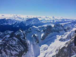 Obraz premium Snowy mountains peak, high altitude, winter