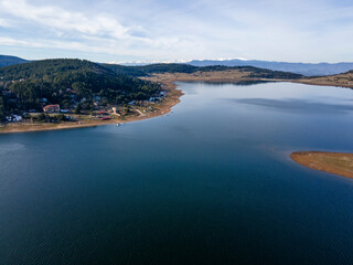 Fototapeta na wymiar Amazing Aerial view of Batak Reservoir, Bulgaria