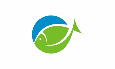 fish green logo vector
