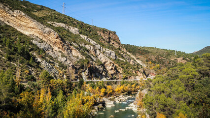 Fototapeta na wymiar Mountain landscape around Jaca in the province of Aragon, Spain.